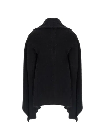 Rick Owens Draped Open-front Cape In Black