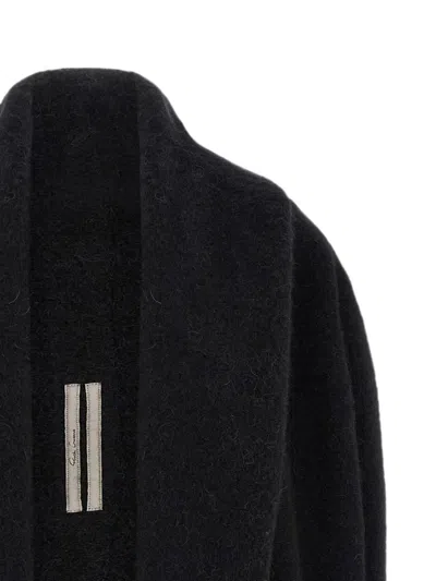 Rick Owens Draped Open-front Cape In Black