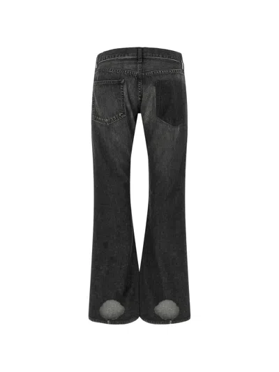 Junya Watanabe Patchwork Distressed Flared Jeans In Black