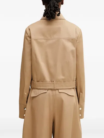 Sportmax Belted Flap-pocket Jacket In Neutral