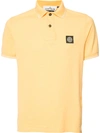 Stone Island Logo Patch Polo Shirt In Yellow & Orange