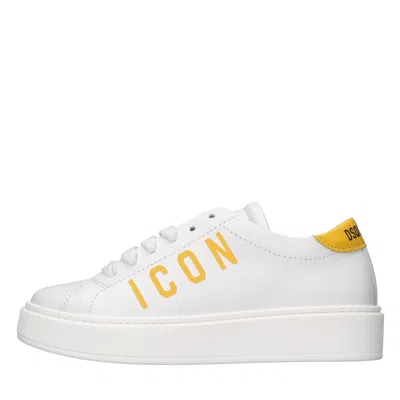 Dsquared2 Leather Sneakers In White