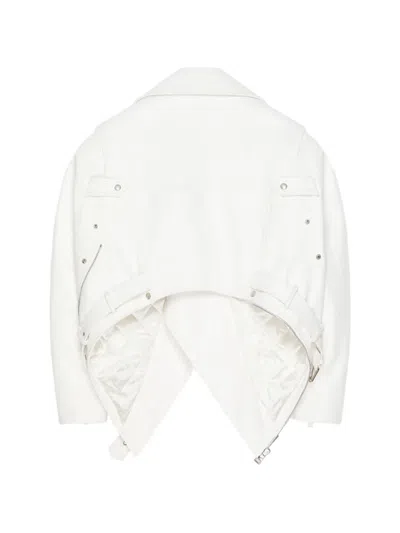 Givenchy Back-to-front Biker Jacket In Leather In White