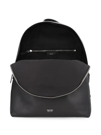 Tom Ford Grained Leather Backpack In Black