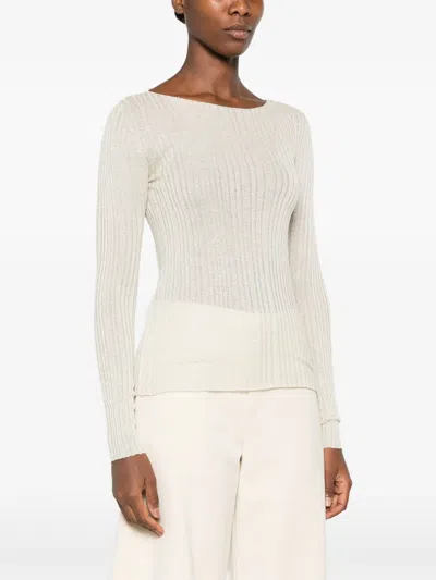 Arovescio Gerippter Pullover Mit U-boot-ausschnitt In Multi