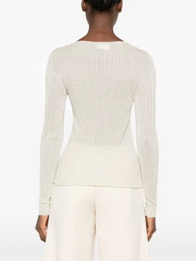 Arovescio Gerippter Pullover Mit U-boot-ausschnitt In Multi
