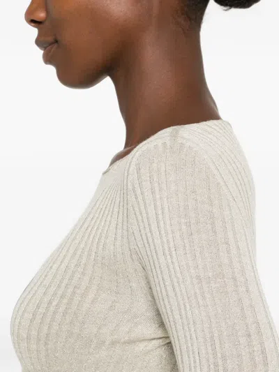 Arovescio Gerippter Pullover Mit U-boot-ausschnitt In Multi