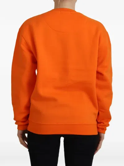 Philippe Model Orange Printed Long Sleeves Pullover Sweater In Orange