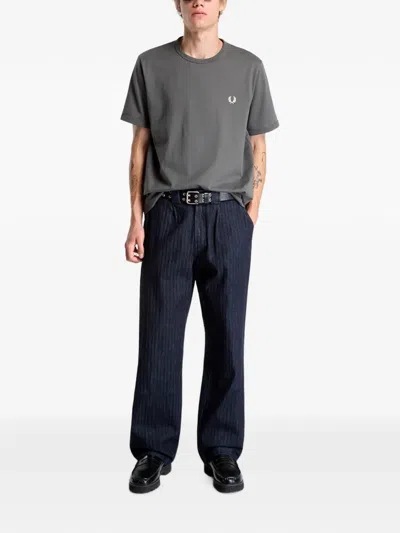 Fred Perry Ringer T-shirt In Gray