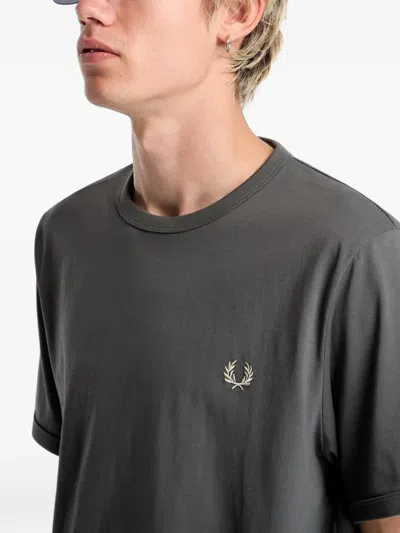 Fred Perry Ringer T-shirt In Gray