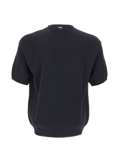 Herno Knitted T-shirt In Blue