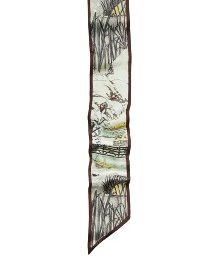 Tory Burch Forest Ribbon Tie In Neutral