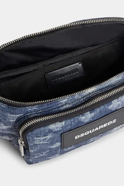 Dsquared2 D2 Monogram Belt Bag In Blue