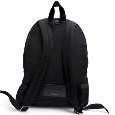 Pre-owned Saint Laurent Black Canvas Leather Backpack ()