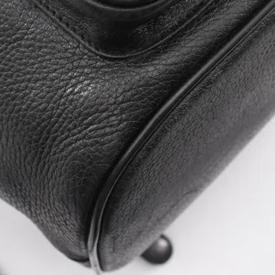 Pre-owned Mcm Black Leather Backpack Handbag ()