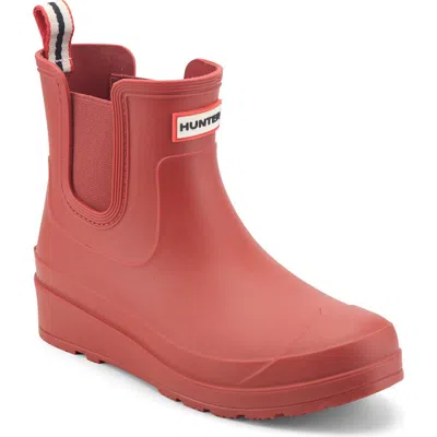 Hunter Tabitha Chelsea Waterproof Rain Boot In Red