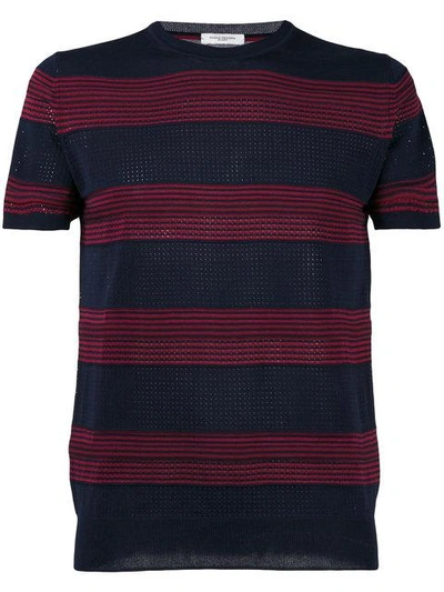 Shop Paolo Pecora Striped Sweater - Blue