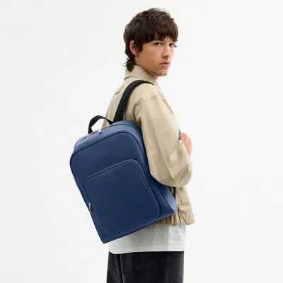 Coach Outlet Aiden Backpack In Silver/deep Blue