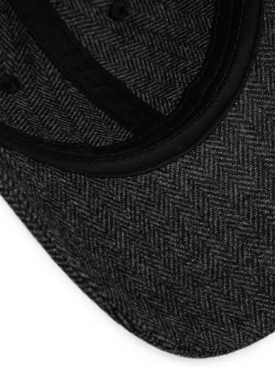 Trussardi Herringbone-pattern Baseball Cap In Black