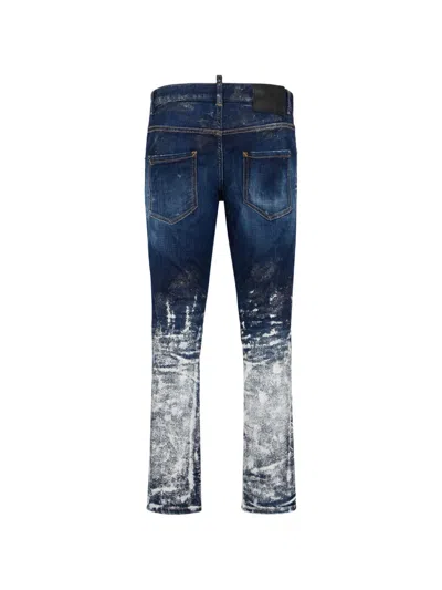 Dsquared2 Teddy Bleached-effect Jeans In Blue