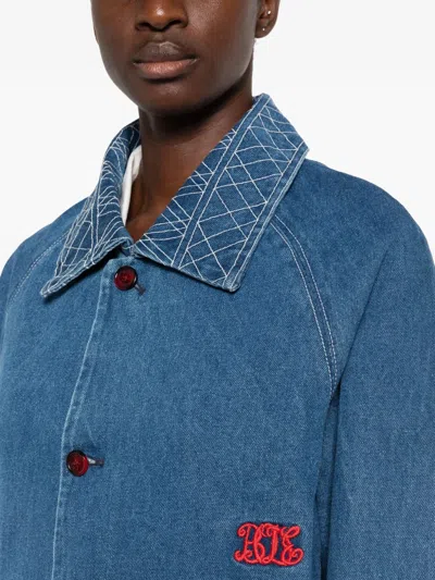 Bode Embroidered Denim Jacket In Blue
