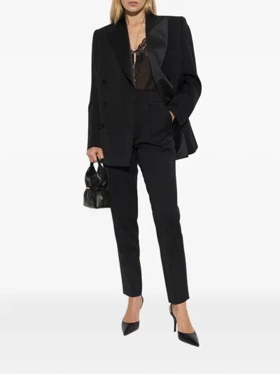 Balmain Double-breasted Wool Blazer In Black
