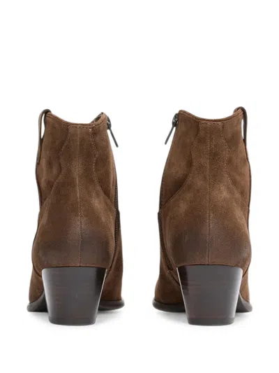 Ash Fame Suede Ankle Boots In Animal Print