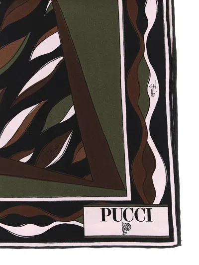 Pucci Mixed Print Silk Scarf In Multi