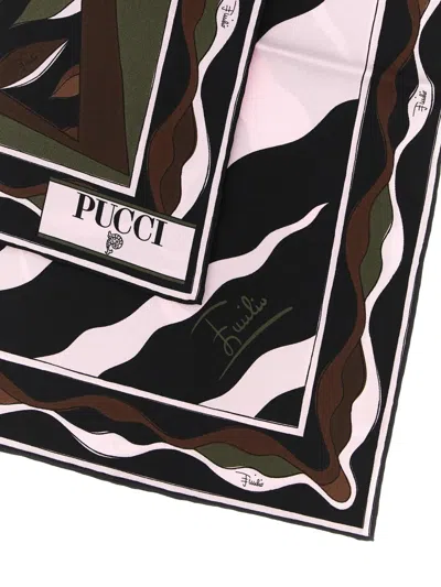 Pucci Mixed Print Silk Scarf In Multi