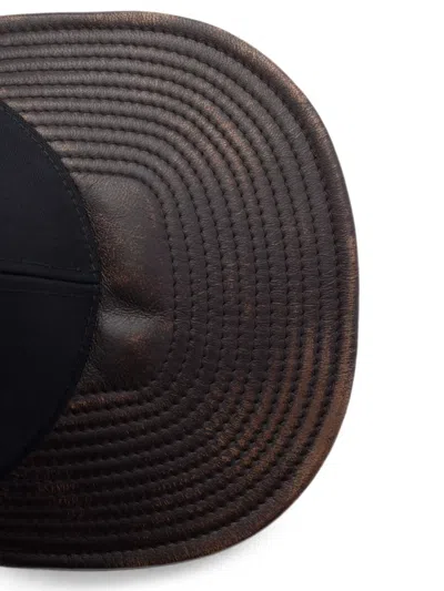 Prada Technical Cotton And Leather Baseball Cap In Multi