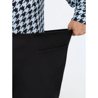 Bloomchic Stretch Split Hem Bootcut Pants In Black