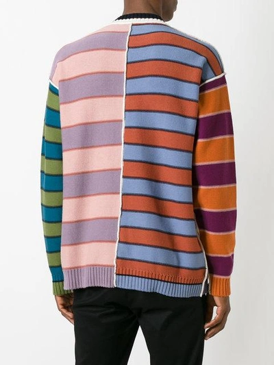 Shop Andrea Pompilio Chest Pocket Striped Jumper - Multicolour