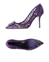 Dolce & Gabbana Dolce  Gabbana Taormina Lace Embellished Pumps In Mauve