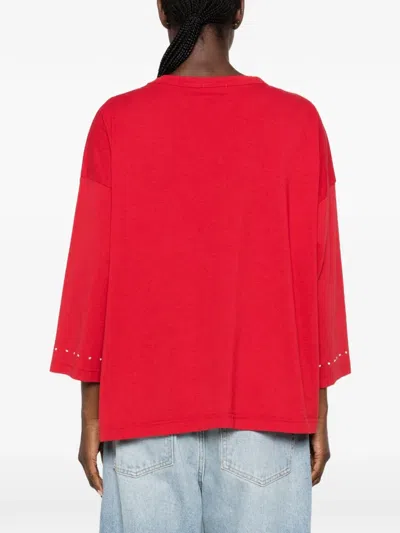 Bode Stables Embroidered T-shirt In Red