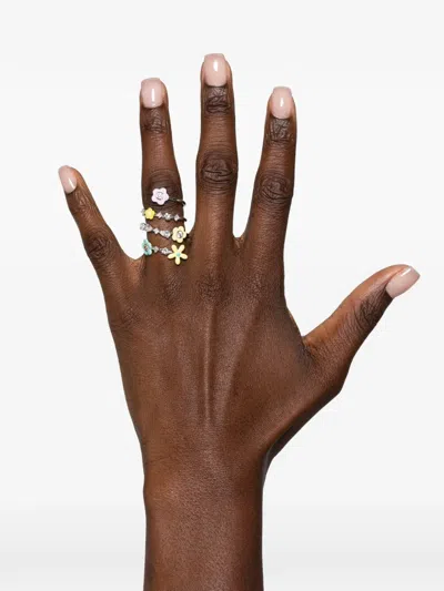 Yvmin Crystal-embellished Character Rings In Multi