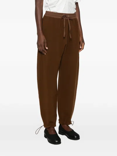 Studio Nicholson Drawstring Trousers In Brown