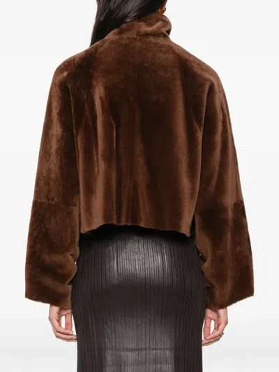 Utzon Jackson Shearling Jacket In Brown