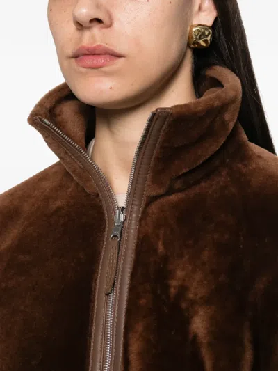 Utzon Jackson Shearling Jacket In Brown