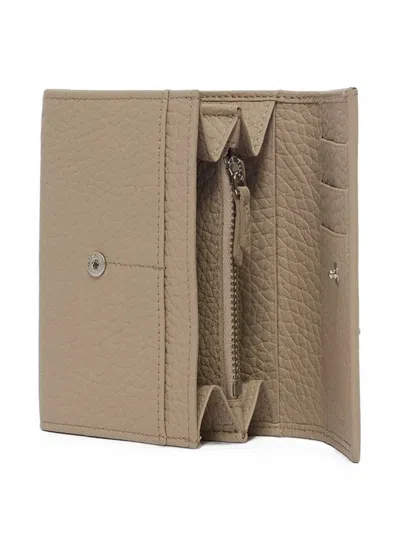 Orciani Envelope Leather Wallet In Neutral
