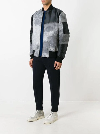 Shop Christopher Raeburn Moon Print Reversible Bomber Jacket - Black