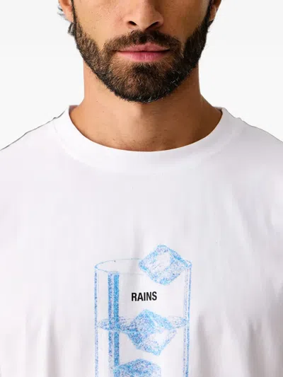 Rains Graphic-print Crew-neck T-shirt In White