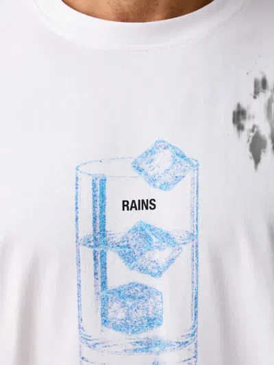 Rains Graphic-print Crew-neck T-shirt In White