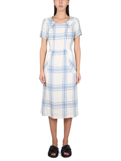 Aspesi Adjustable Drawstring Midi Dress In White