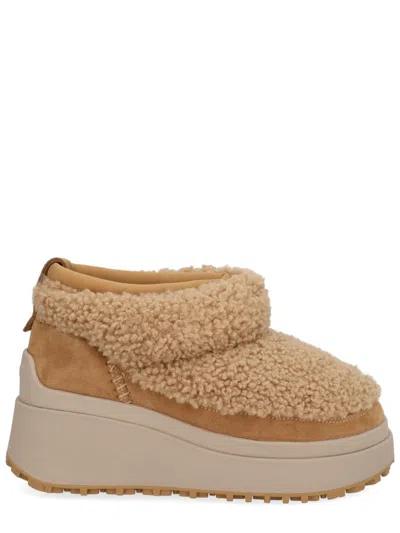 Ash Ankle Boots With Platform And Pull Tab In Beige