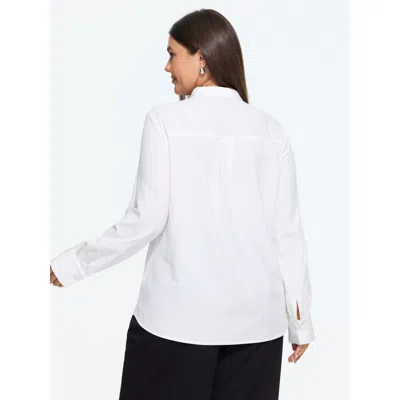 Bloomchic Solid Bow-tie Neckline Blouse In White
