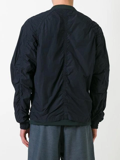 Shop Kolor Ribbed Neck Bomber Jacket - Blue