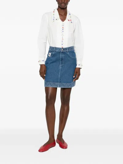 Bode Button Jar Shirt In White