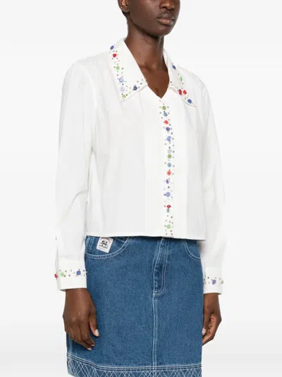 Bode Button Jar Shirt In White