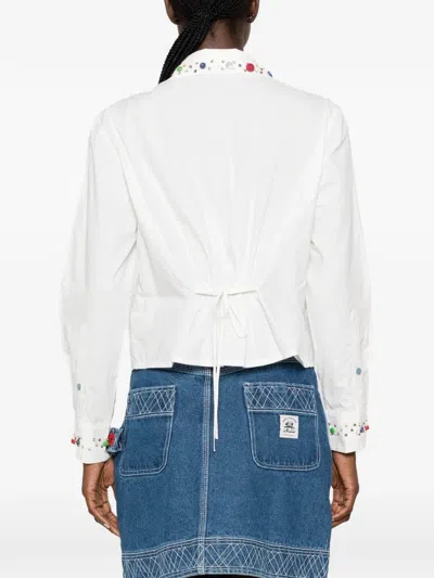 Bode Button Jar Shirt In White