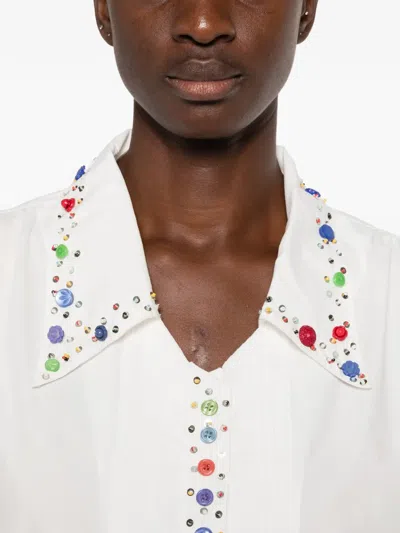 Bode Button Jar Shirt In White